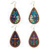2 Pairs 2 Styles Acrylic Dangle Earrings EJEW-TA0001-52-1