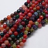 Natural Agate Round Beads Strand G-L084-8mm-12-1