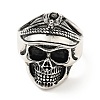 316 Stainless Steel Skull Finger Ring RJEW-C030-07F-AS-2