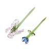 Handmade Lampwork Birthday Flower & Vase Set for Tabletop Display LAMP-D007-002B-2