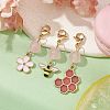 Bee & Honeycomb & Flower Alloy Enamel Pendant Decorations HJEW-JM01600-02-2