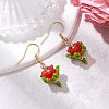 Flower Handmade Glass Seed Beads & Acrylic Beads Dangle Earrings EJEW-MZ00359-01-1