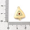 Brass Micro Pave Clear Cubic Zirconia & Shell Connector Charms KK-M303-03G-10-3