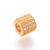 Brass Micro Pave Cubic Zirconia European Beads ZIRC-S053-YS012-4-1