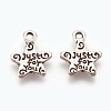 Gift Ideas for Men On Valentines Day Tibetan Style Alloy Star Carved Word Just for You Message Charms LF1272Y-2
