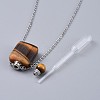 Natural Mixed Stone Perfume Bottle Pendant Necklaces NJEW-F266-02P-4