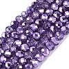 Transparent Electroplate Glass Beads Strands EGLA-Q131-01A-04-1