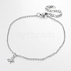 Butterfly Stainless Steel Pendant Anklets AJEW-AN00104-02-1