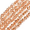 Electroplate Transparent Glass Beads Strands GL-CBA7A17-01A-07-1