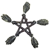 Resin Witchcraft and Wiccan Broomsticks Pentagram Wall Hanging Decor PW-WGE19E1-01-4