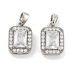 Brass with Clear Cubic Zirconia Charms KK-P271-25P-1