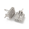 Rack Plating Brass Micro Pave Clear Cubic Zirconia Studs Earrings Finding KK-T072-15P-01-2