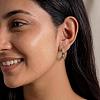 Two Tone 304 Stainless Steel Rhinestone Hoop Earrings for Women OJ2357-1-2