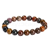 Natural Green Ocean Agate Round Stretch Bracelets for Women PW-WG91270-01-5