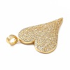 Rack Plating Brass Micro Pave Cubic Zirconia Pendants KK-E281-01G-06-3