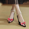 4Pcs 2 Colors Bowknot Polyester Rhinestone Shoe Decorations AJEW-HY0001-80A-6