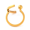 Ion Plating(IP) 304 Stainless Steel Round & C-shape Open Cuff Finger Rings for Women RJEW-S414-20B-G-3