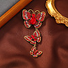 Creative Long Alloy Triple Butterfly Brooch PW-WG59366-05-1