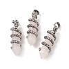 Natural Rose Quartz Double Terminal Pointed Pendants G-C051-02B-1