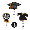 3Pcs 3 Style Graduation Theme Felt Plastic Retractable Badge Reel JEWB-UN0001-02-1