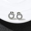 304 Stainless Steel Micro Pave Clear Cubic Zirconia Stud Earrings STAS-Z107-01P-02-1