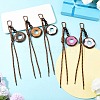 5Pcs Donut PU Leather & Polyester Rope Pendant Decorations HJEW-JM04427-2