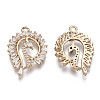 Brass Micro Pave Cubic Zirconia Pendants KK-R111-063-2