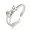 Non-Tarnish 304 Stainless Steel Word Love Open Cuff Ring for Women RJEW-A043-17P-1