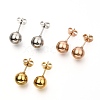 304 Stainless Steel Ball Stud Earrings EJEW-C501-10E-1