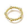 Rack Plating Brass Clear Cubic Zirconia Linking Rings KK-I716-26G-01-2