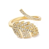 Brass Micro Pave Cubic Zirconia Open Cuff Rings RJEW-K263-12G-2