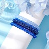 5Pcs 5 Styles Faceted Round Glass Beaded Stretch Bracelet Sets BJEW-JB10423-04-3