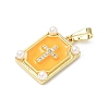 Brass Micro Pave Cubic Zirconia Pendants KK-H255-07G-04-2