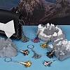 8Pcs 4 Colors Airplane Zinc Alloy Keychains KEYC-FG0001-23-4