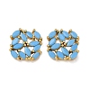 Brass Micro Pave Cubic Zirconia Stud Earrings KK-F358-02G-04-2