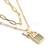 Brass Micro Pave Clear Cubic Zirconia Double Layer Necklaces NJEW-JN03050-3