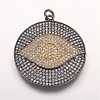 Brass Micro Pave Cubic Zirconia Pendants ZIRC-L061-17-2