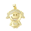 Rack Plating Brass Cubic Zirconia Pendants KK-S380-30G-01-1