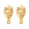 Teardrop Brass Micro Pave Cubic Zirconia Stud Earrings Finding KK-B131-03G-1