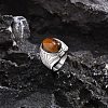 Oval Natural Tiger Eye Finger Rings PW-WG14D78-02-1