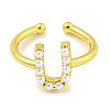 Rack Plating Brass Open Cuff Rings for Women RJEW-F162-01G-U-2