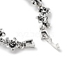 Vintage Alloy Flower Link Chain Bracelet for Women BJEW-A140-02AS-3