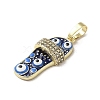 Brass Micro Pave Cubic Zirconia Pendants KK-E092-18G-05-2