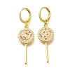 Brass Micro Pave Cubic Zirconia Leverback Earrings for Women EJEW-G419-01G-4