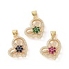 Brass Micro Pave Cubic Zirconia Pendants ZIRC-I063-39G-1