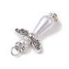 Acrylic Imitation Pearl with Alloy Pendants PALLOY-JF02477-3