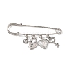 316 Stainless Steel & 201 Stainless Steel Rhinestone Pendant Brooch JEWB-BR00205-1