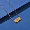 304 Stainless Steel 11:11 Rectangle Pendant Cable Chain Necklaces for Women NJEW-NH0001-04G-1