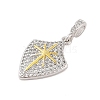 Rack Plating Brass Micro Pave Clear Cubic Zirconia Pendants KK-S380-37D-P-2