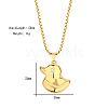 Stainless Steel Box Chain Duck Pendant Necklaces GZ1226-1-1